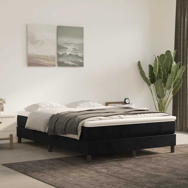 vidaXL Matrac s taštičkovými pružinami stredná tvrdosť čierny 120x210x20 cm zamat