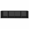 vidaXL TV skrinky 3 ks lesklé sivé 142,5x35x36,5 cm drevotrieska