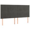 vidaXL Posteľný rám boxspring s matracom tmavosivý 200x200 cm zamat