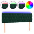vidaXL Čelo postele s LED tmavozelené 144x7x78/88 cm zamat