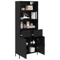vidaXL Highboard Čierny dub 69,5 x 34 x 180 cm Kompozitné drevo