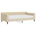 vidaXL Denná posteľ s matracom krémová 100x200 cm látka