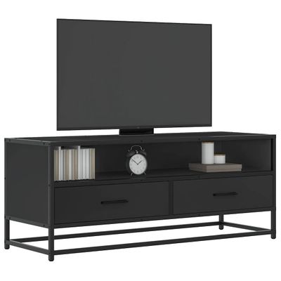 vidaXL TV skrinka čierna 100x34,5x40 cm kompozitné drevo a kov