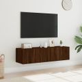 vidaXL TV nástenné skrinky s LED svetlami 2 ks hnedý dub 60x35x31 cm