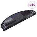 vidaXL Samolepiace nášľapy na schody 15 ks, čierno sivé 65x21x4 cm