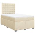 vidaXL Boxspring posteľ s matracom krémová 120x190 cm látka