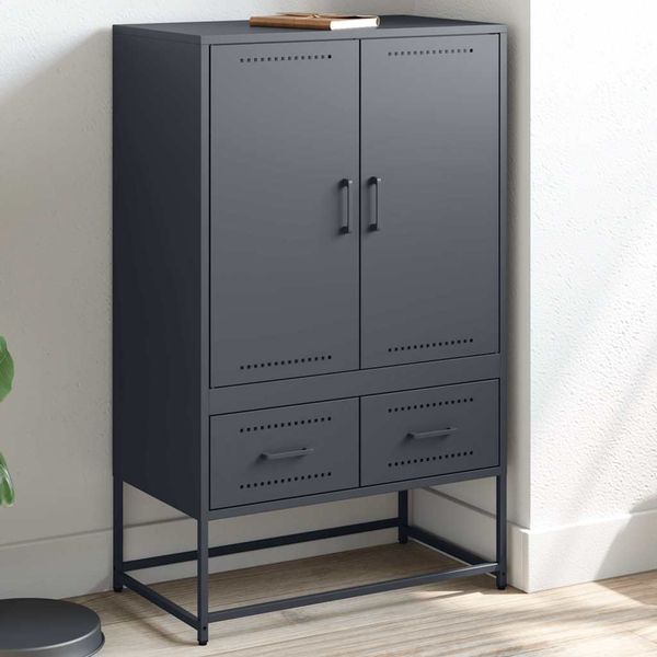 vidaXL Vysoká skrinka antracitová 68x39x111,5 cm oceľ