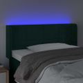 vidaXL Čelo postele s LED tmavozelené 103x16x78/88 cm zamat