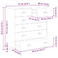 vidaXL Komoda ASKIM Hnedá 91 x 40 x 95,5 cm Masívne borovicové drevo