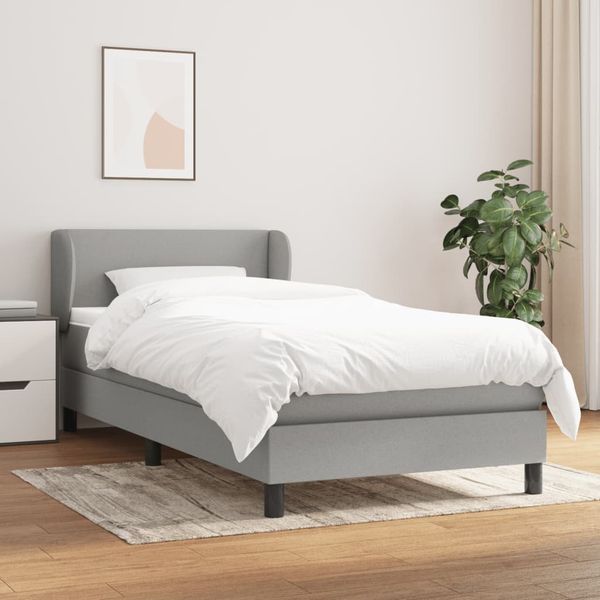 vidaXL Posteľný rám boxsping s matracom bledosivý 80x200 cm látka