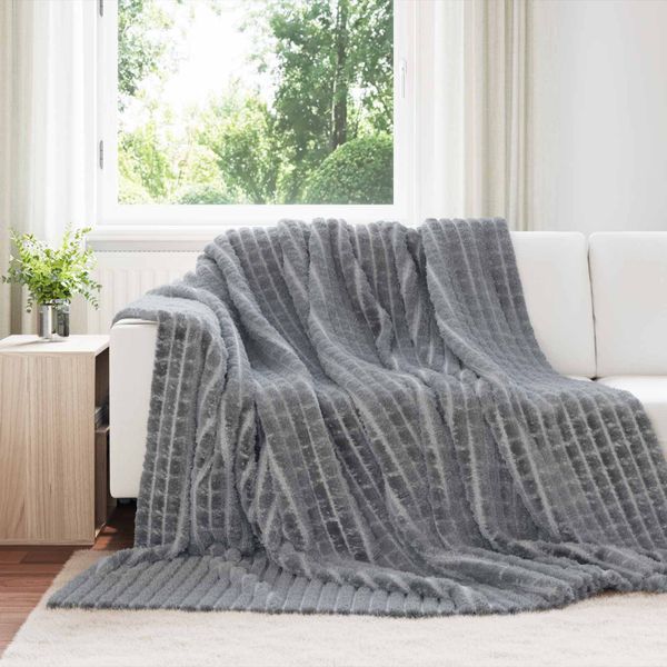 vidaXL Prikrývky na hodenie 6 pcs Tmavo šedá 240 x 220 cm Flís