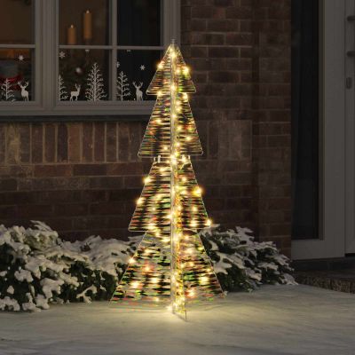 vidaXL Vianočný stromček s 100 LED-i Teplá biela 120 cm PET