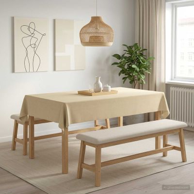 vidaXL Uterák na stôl Obdĺžnikový Krémovo biela 140 x 260 cm