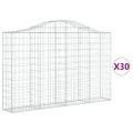 vidaXL Oblúkové gabionové koše 30 ks 200x30x120/140 cm pozink. železo