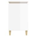 vidaXL Nočný stolík vysoký lesk biely 40x35x70 cm spracované drevo