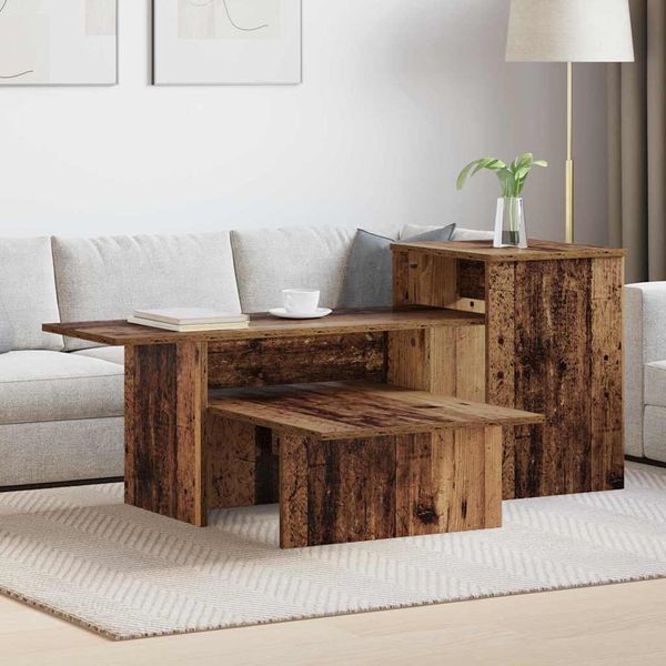 vidaXL Konzolový stôl Staré drevo 91,5 x 35 x 38,5 cm Kompozitné drevo