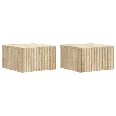 vidaXL Nástenná nočná skrinka 2 pcs Dub sonoma 33 x 34,5 x 20 cm
