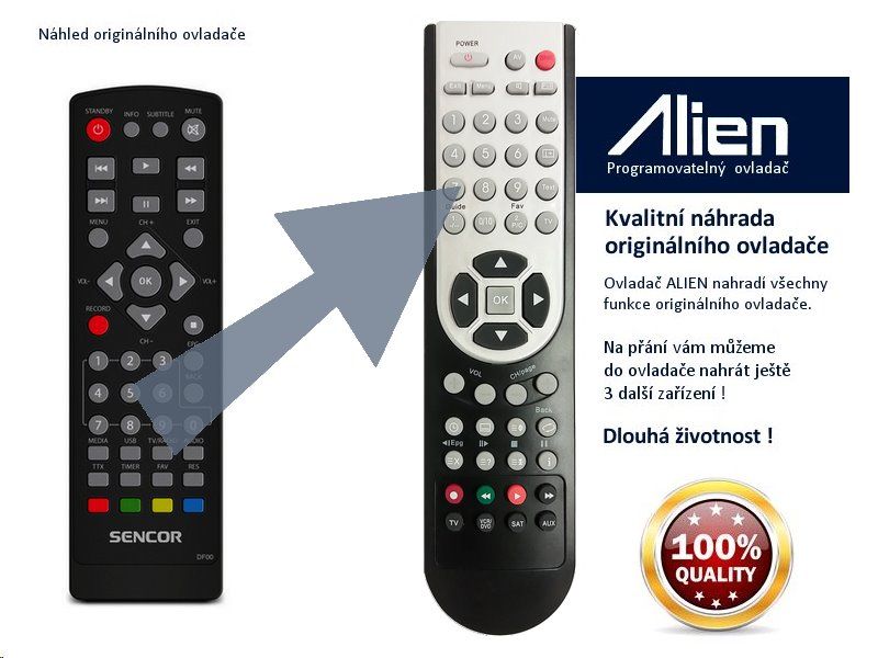 Diaľkový ovládač ALIEN STB SENCOR SDB 5104TD