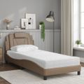 vidaXL Posteľ Viana s matracom kapučínová 90x190 cm umelá koža
