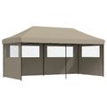 vidaXL Párty stan 292 x 580 x 315 cm Sivohnedá Oxfordská látka