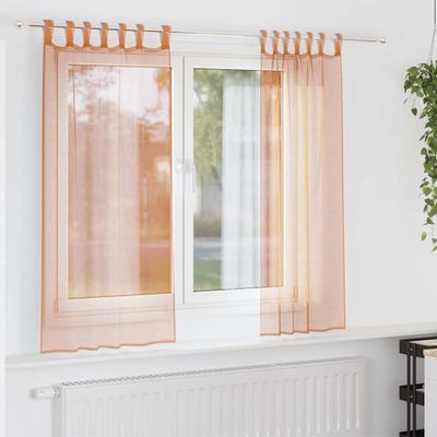 vidaXL Voile Záclony s pútkami 2 ks Terakota 140x175 cm