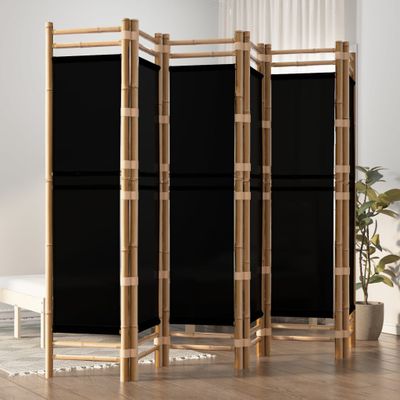 vidaXL Skladací 6-panelový paraván 240 cm bambus a plátno