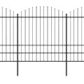 vidaXL Záhradný plot s vrchnou časťou z ocele 671x200 cm čierny