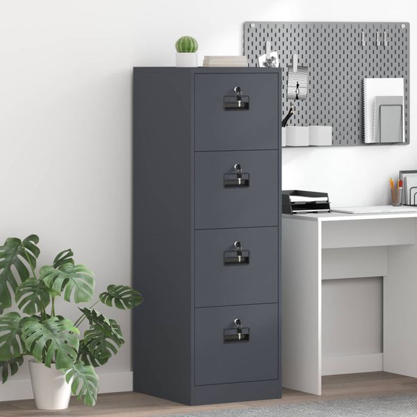 vidaXL Skriňa na dokumenty so zásuvkou 2 pcs Antracit 44 x 50 x 139 cm