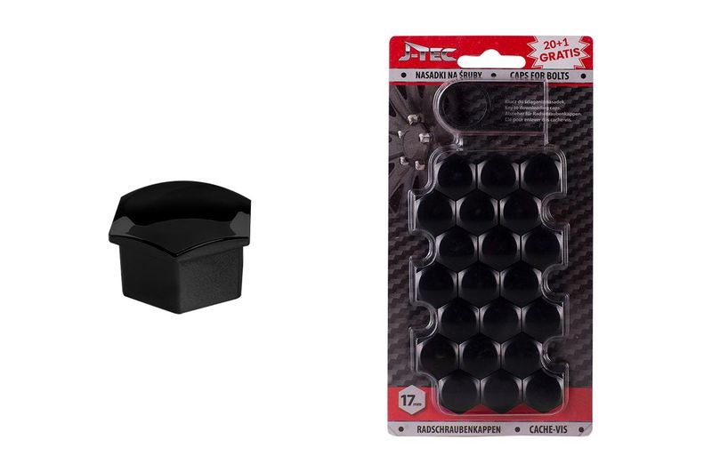 Sada krytek pro šrouby kol 17 mm - černé
