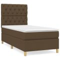 vidaXL Posteľný rám boxsping s matracom hnedý 80x200 cm látka