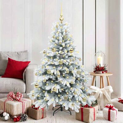vidaXL Umelý vianočný stromček s 150 LED-i Biela 150 cm PE a PVC