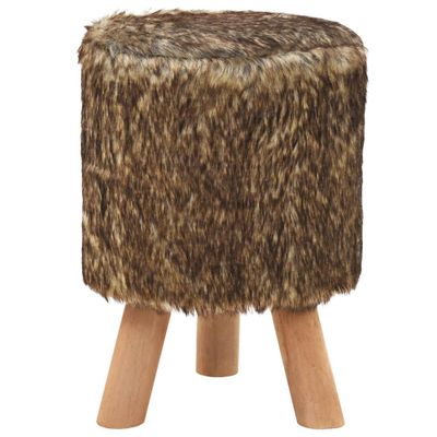 vidaXL Okrúhle sedadlo z umelej kožušiny 28x40 cm hnedé