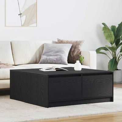 vidaXL konferenčný stolík so zásuvkami dub čierny 100x100x40 cm