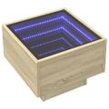 vidaXL Nočný stolík s nekonečnými LED dub sonoma 40x40x30 cm