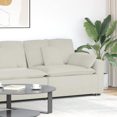 vidaXL Modulová opierka na ruky s vankúšmi, krémová 100 cm