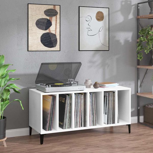 vidaXL Skrinka na platne biela 100x38x48 cm kompozitné drevo