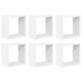 vidaXL Nástenné police 6 ks biele 26x15x26 cm