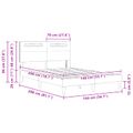 vidaXL Rám postele s LED pásikmi Sivá 140 x 200 cm Umelá koža