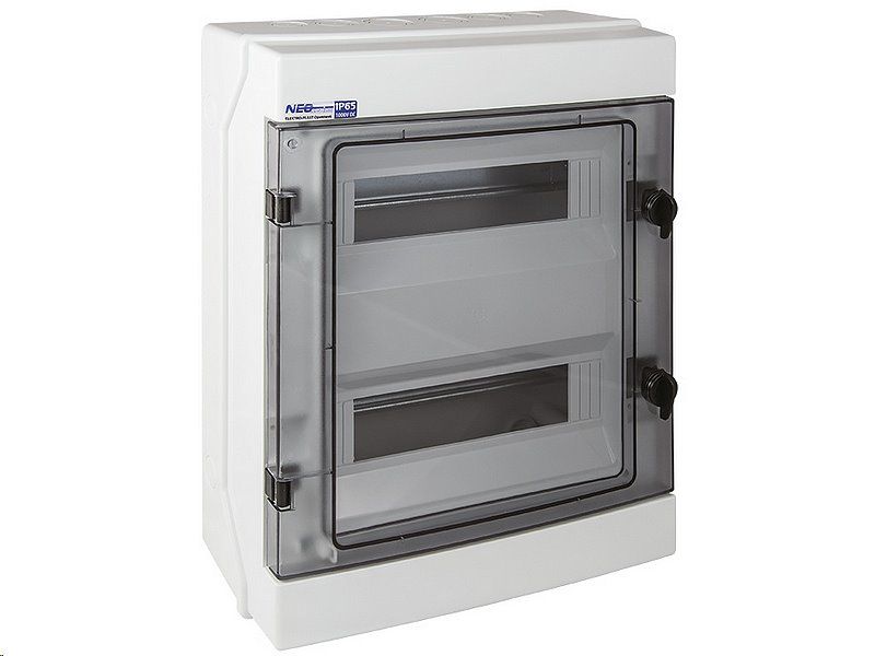 Rozvádzač RH-24 NEO pre fotovoltaiku plast. / IP65 / 1000V DC / 500V AC / 2x12 nástenný / priehľadné dvere
