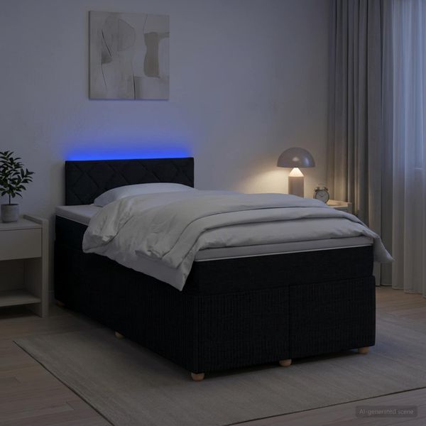 vidaXL Posteľ boxspring s matracom Čierna 120 x 200 cm Látka