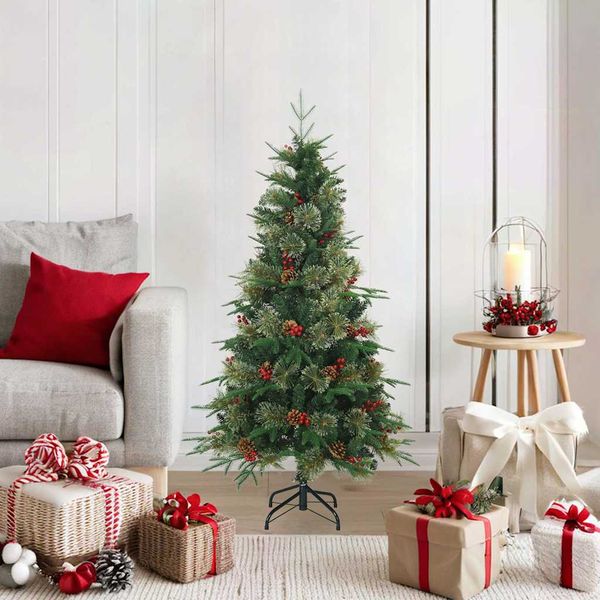 vidaXL Umelý Sklápací Vianočný Stromček Zelená 120 cm PVC, PE a oceľ