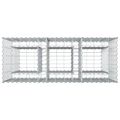 vidaXL Gabiónová vyvýšená posteľ 2 ks 130 x 50 x 150 cm Strieborná