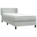 vidaXL Posteľný rám boxsping s matracom bledosivý 90x220 cm zamat