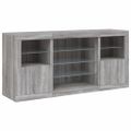 vidaXL Komoda s LED svetlami sivá sonoma 142,5x37x67 cm