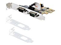 PCIe to Dual DB9 Card (21050-PC-SERIAL-LP) - Sériový adaptér - PCIe 2.0 nízky profil - RS-232 x 2 - žltá