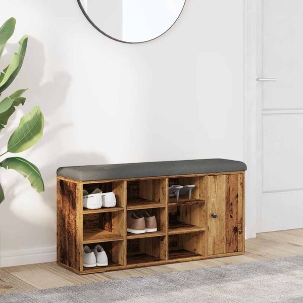vidaXL Lavička na topánky Old Wood 102x32x50 cm Engineered Wood