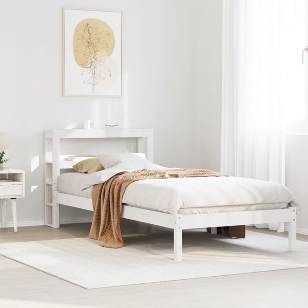 vidaXL Posteľ bez matraca biely 150x200 cm masívna borovica
