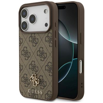 Puzdro Guess 4G Small Classic Logo MagSafe pre iPhone 17 Pro hnedé