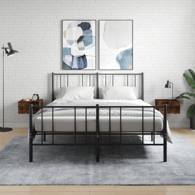vidaXL Nástenné nočné stolíky 2 ks dymový dub 35x35x20 cm