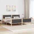 vidaXL Rám postele Tmavo šedá 200 x 200 cm Masívne borovicové drevo